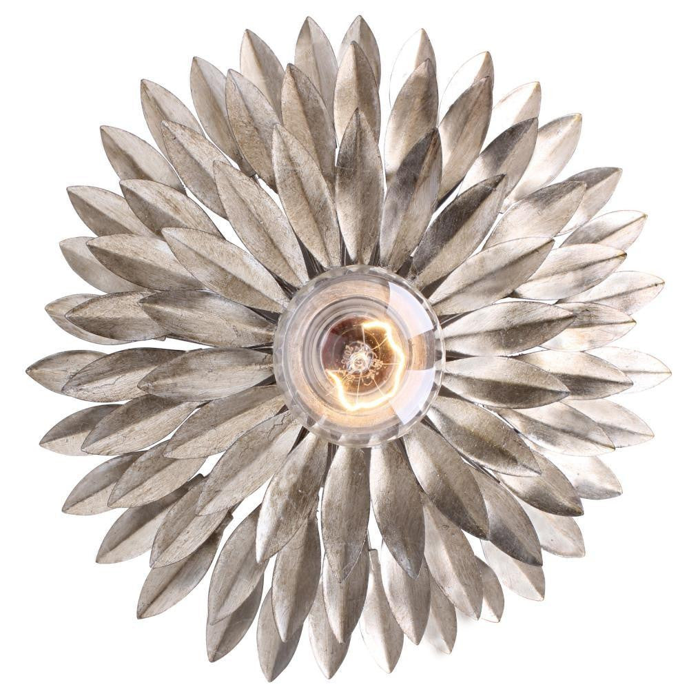 Crystorama Broche 1 Light Sconce Antique Silver
