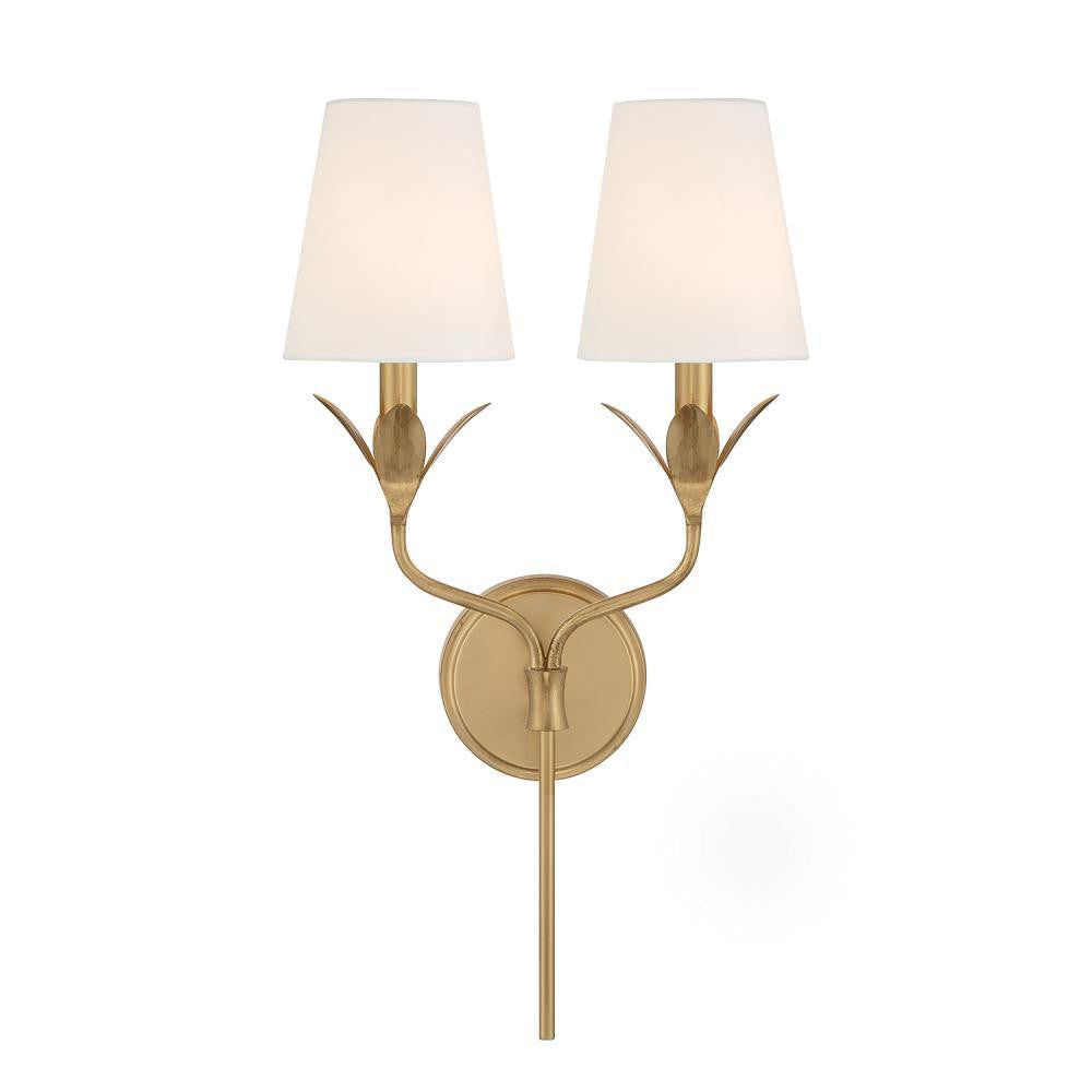 Crystorama Broche 2 Light Sconce Antique Gold