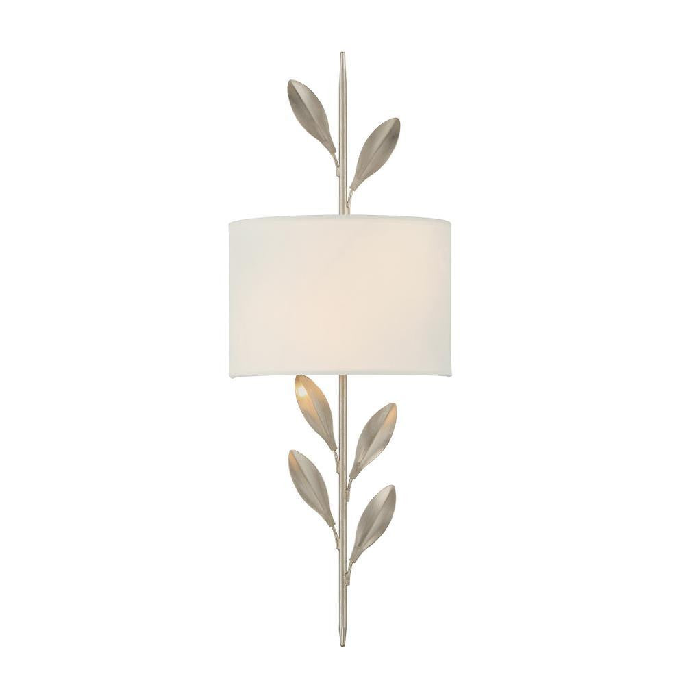 Crystorama Broche 2 Light Antique Silver Sconce, Crystorama 501-SA 2NYDH