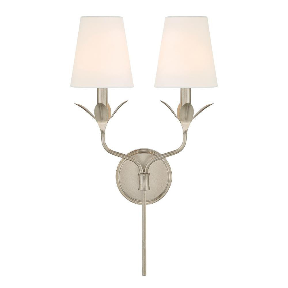 Crystorama Broche 2 Light Antique Silver Sconce, Crystorama 562-SA 2NYDY