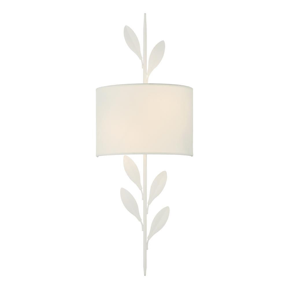 Crystorama Broche 2 Light Matte White Sconce, Crystorama 501-MT 2NYDG