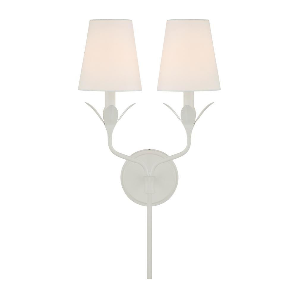 Crystorama Broche 2 Light Sconce Matte White