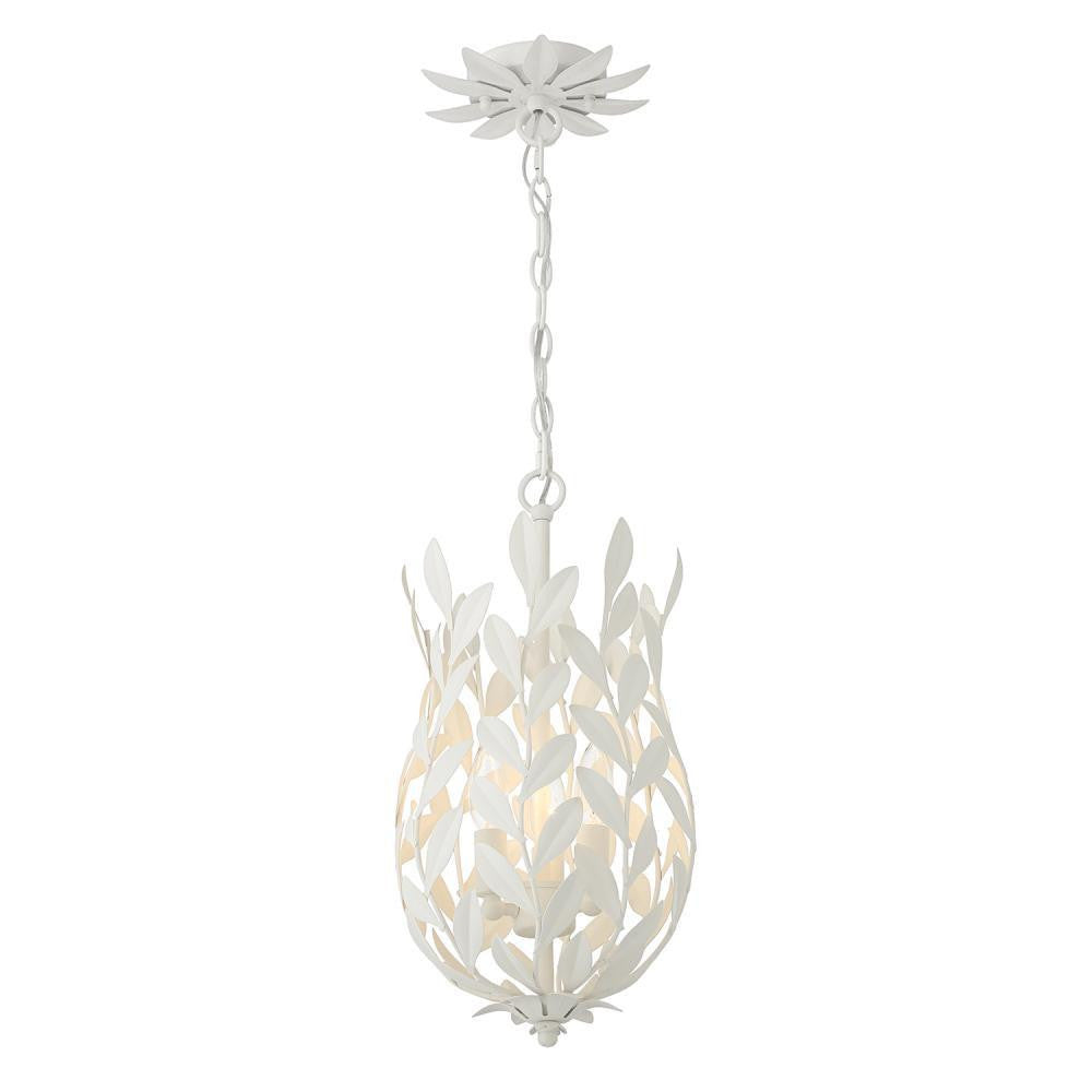 Crystorama Broche 3 Light Mini Pendant Matte White