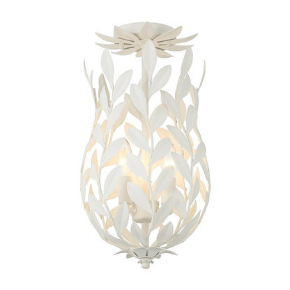 Crystorama Broche 3 Light Semi Flush Mount Matte White