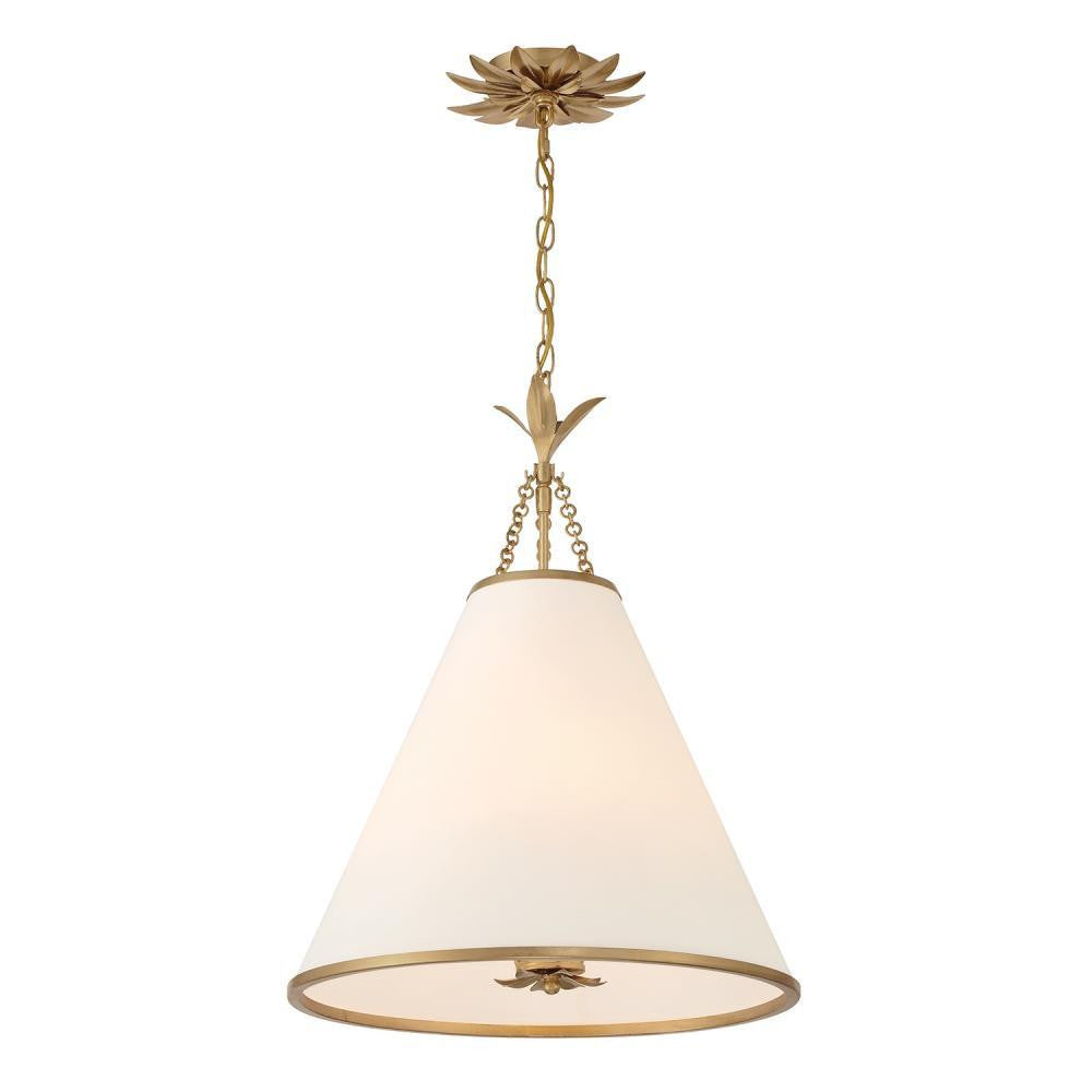 Crystorama Broche 4 Light Pendant Antique Gold