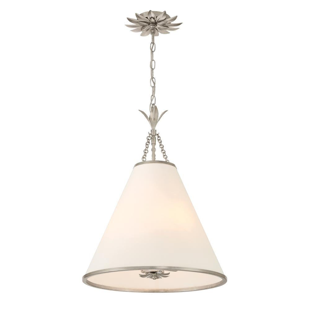 Crystorama Broche 4 Light Pendant Antique Silver