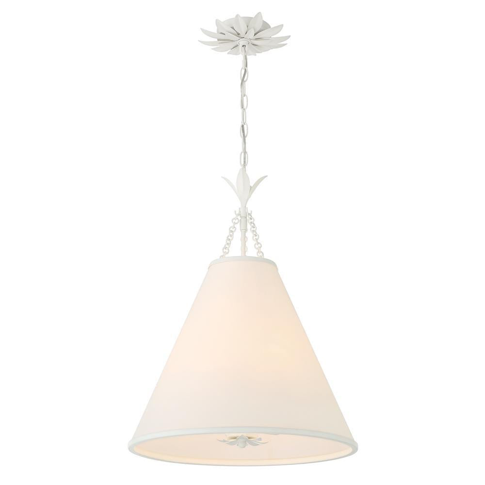Crystorama Broche 4 Light Pendant Matte White