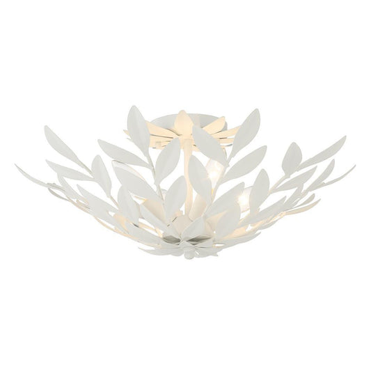 Crystorama Broche 4 Light Semi Flush Mount Matte White