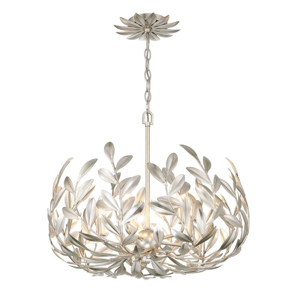 Crystorama Broche 5 Light Antique Silver Chandelier, Crystorama 566-SA 2NYAC