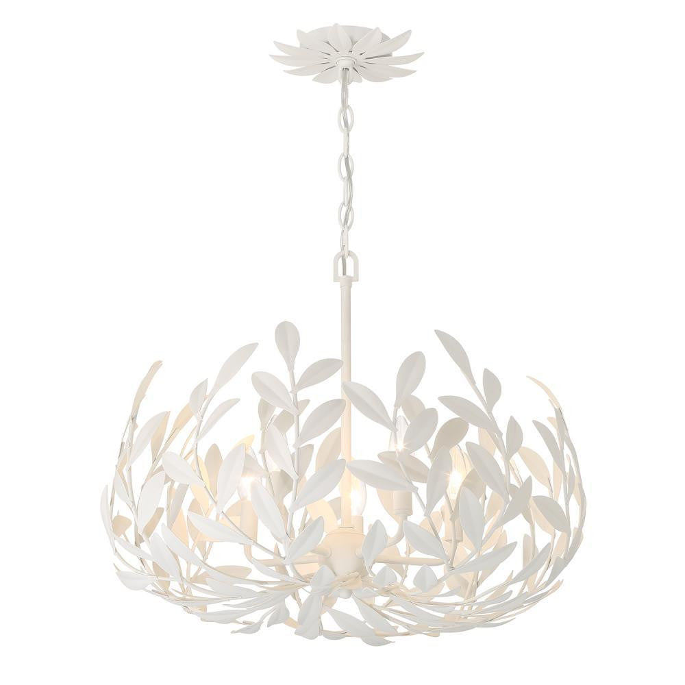 Crystorama Broche 5 Light Chandelier Antique Silver