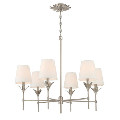 Crystorama Broche 6 Light Chandelier Antique Silver