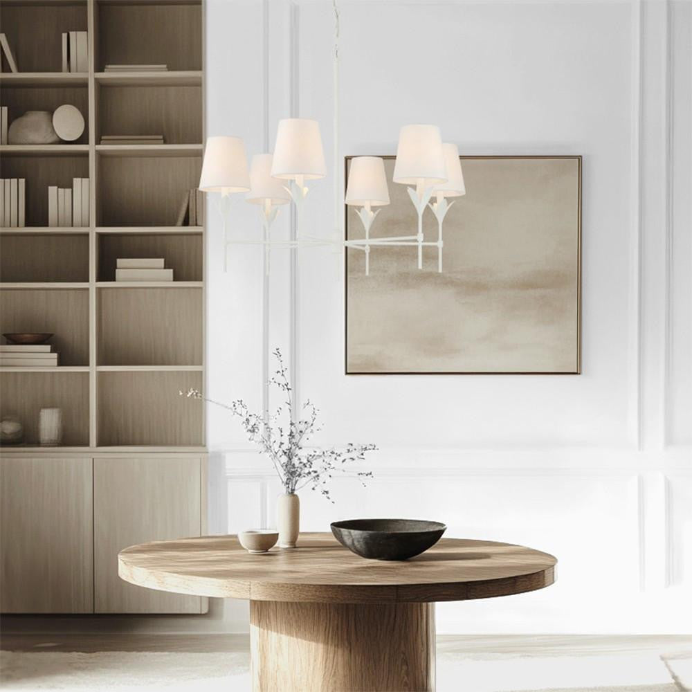 Crystorama Broche 6 Light Matte White Chandelier, Crystorama 568-MT 2NZ9D