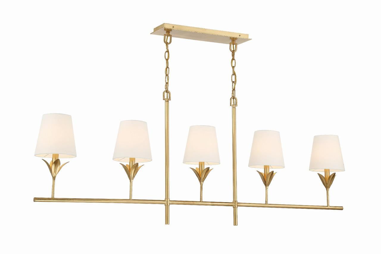 Crystorama Broche 5 Light Chandelier Matte White
