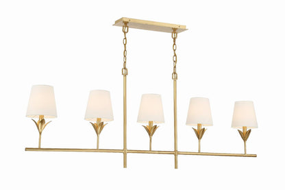 Crystorama Broche 5 Light Chandelier Matte White