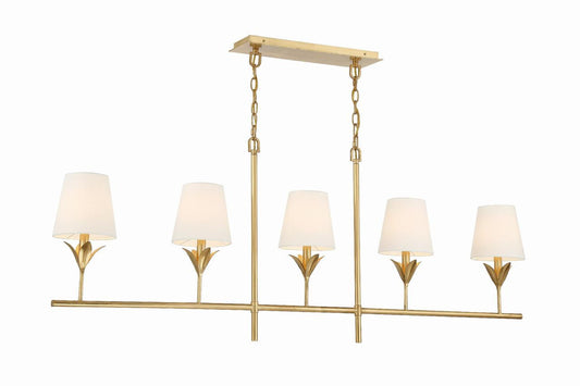 Crystorama Broche 5 Light Chandelier Matte White
