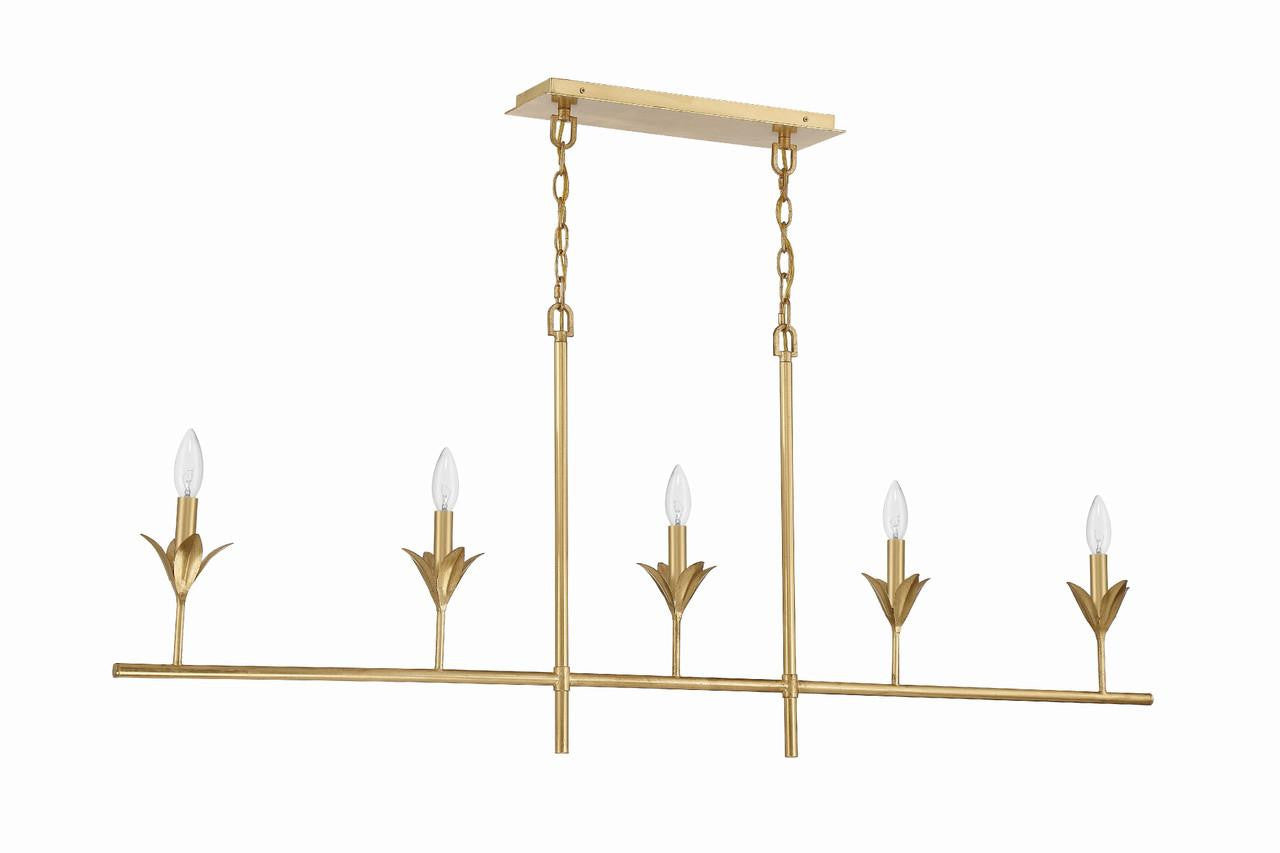 Crystorama Broche Chandelier - Antique Gold 21"H