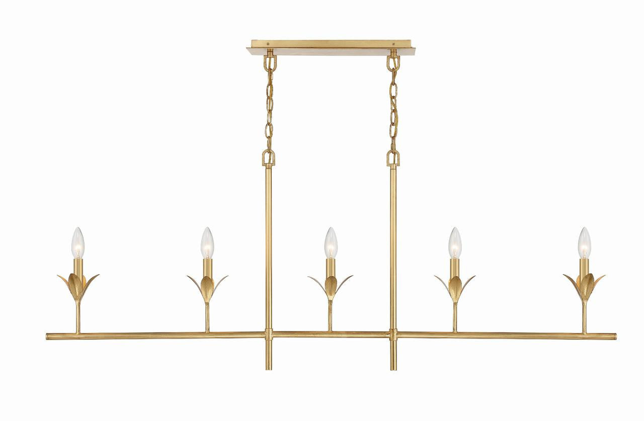 Crystorama Broche Chandelier - Antique Gold 21"H