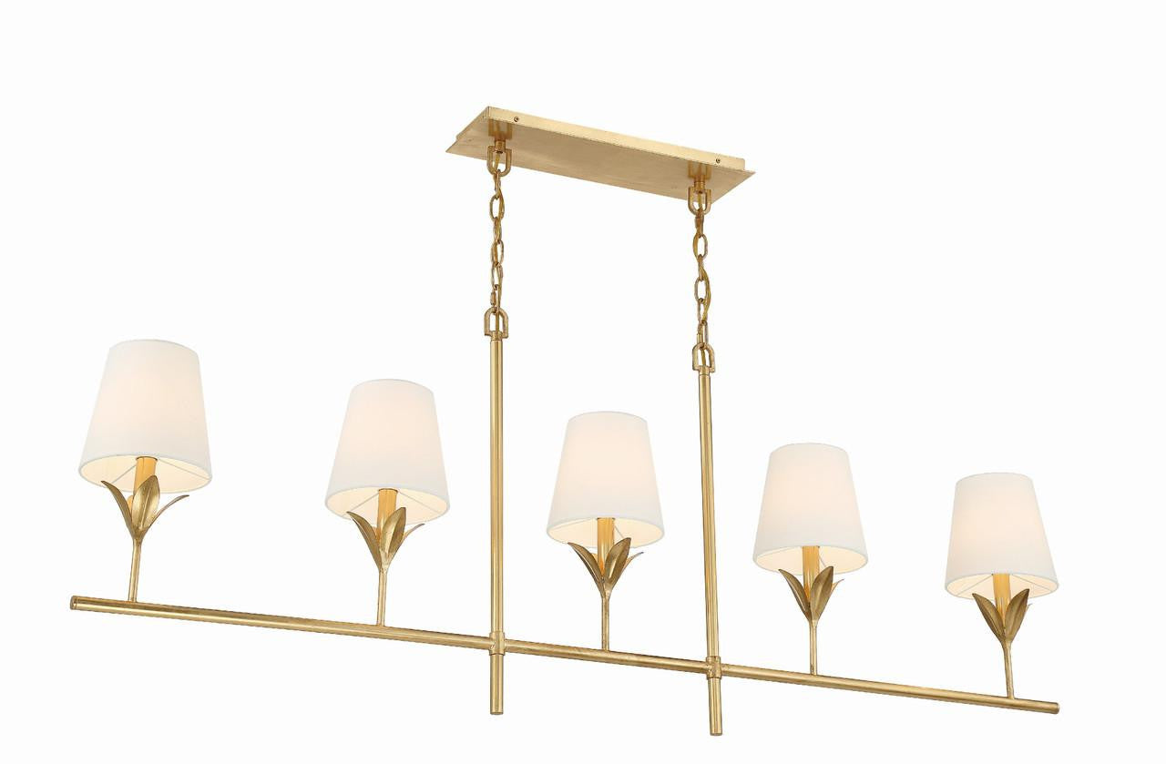 Crystorama Broche Chandelier - Antique Gold 21"H