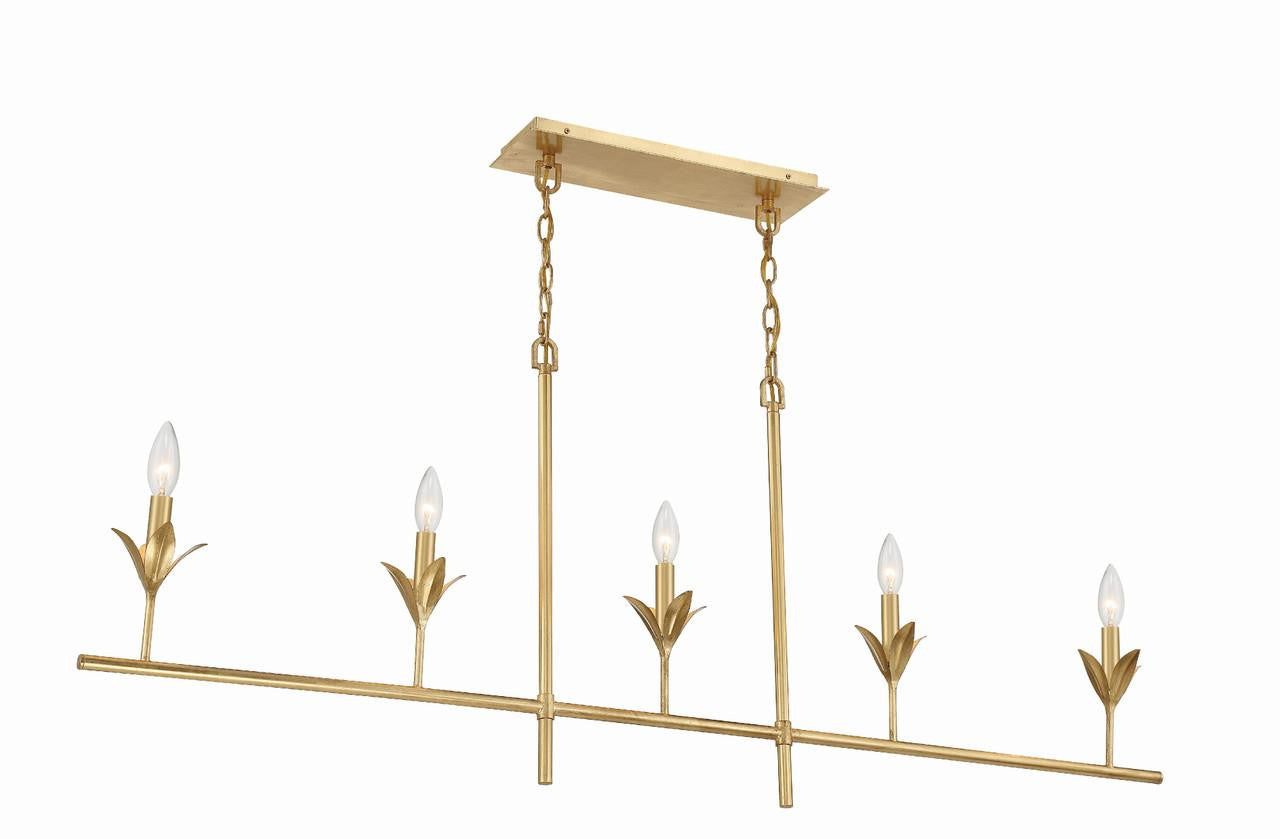 Crystorama Broche Chandelier - Antique Gold 21"H