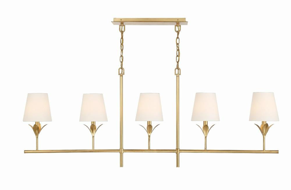 Crystorama Broche 5 Light Chandelier Antique Gold