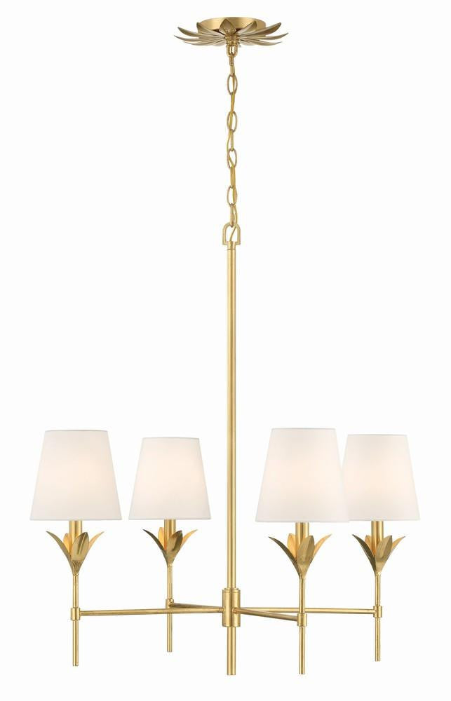 Crystorama Broche 4 Light Chandelier Antique Gold