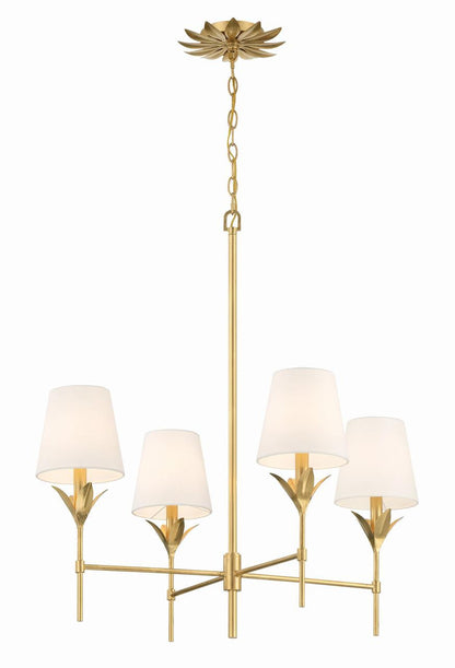 Crystorama Broche Chandelier - Antique Gold 28"H