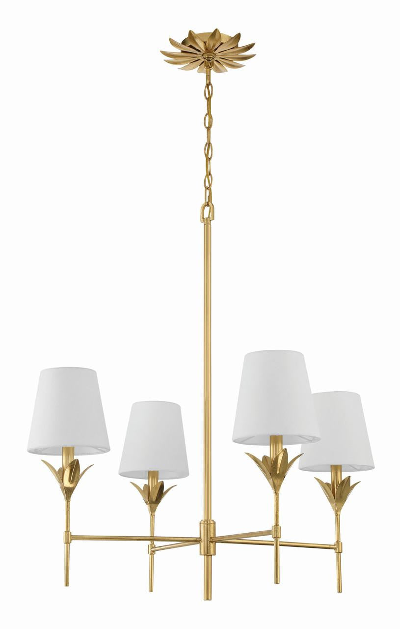 Crystorama Broche Chandelier - Antique Gold 28"H