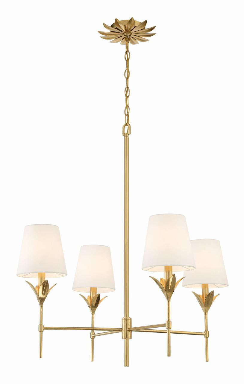 Crystorama Broche 4 Light Chandelier Antique Silver