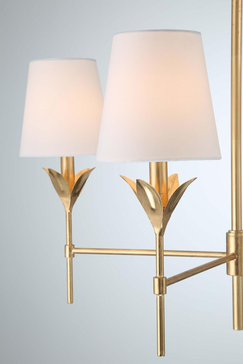 Crystorama Broche Chandelier - Antique Gold 28"H