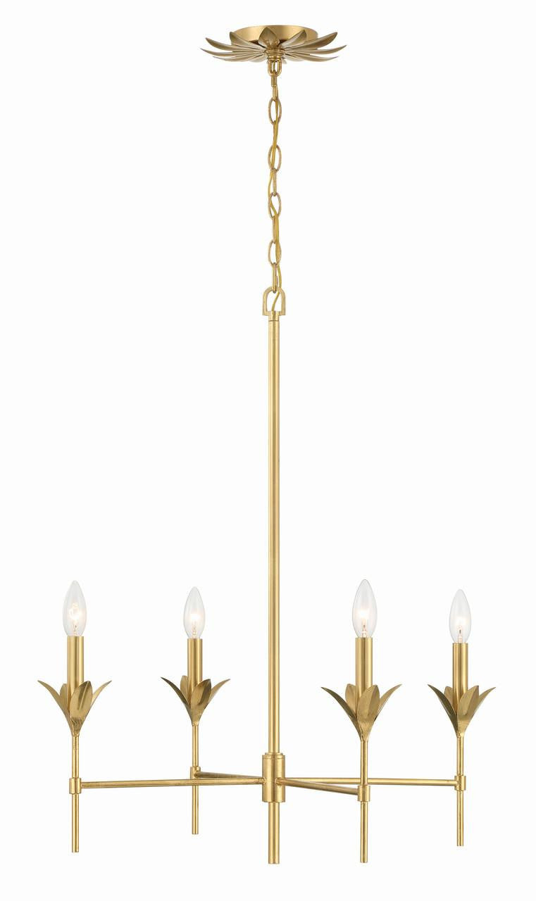 Crystorama Broche Chandelier - Antique Gold 28"H