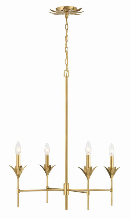 Crystorama Broche Chandelier - Antique Gold 28"H
