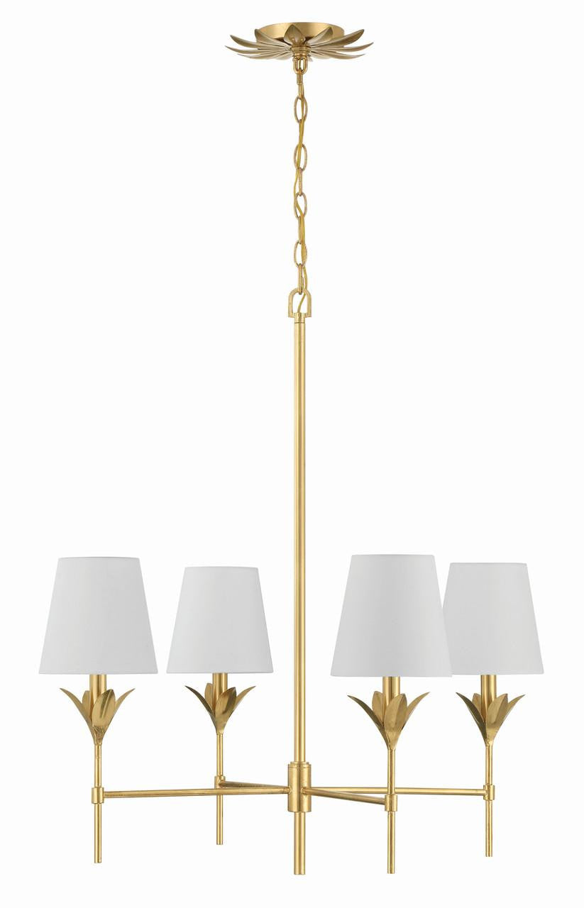 Crystorama Broche 4 Light Chandelier Matte White