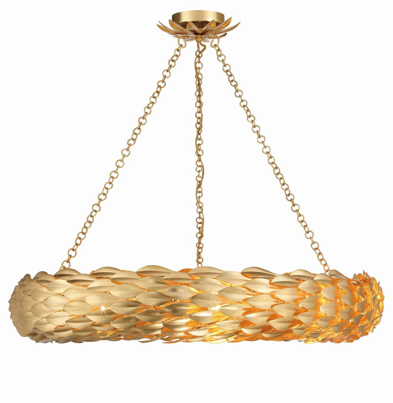 Crystorama Broche 8 Light Semi Flush Mount Antique Gold