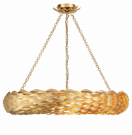 Crystorama Broche 8 Light Semi Flush Mount Antique Gold