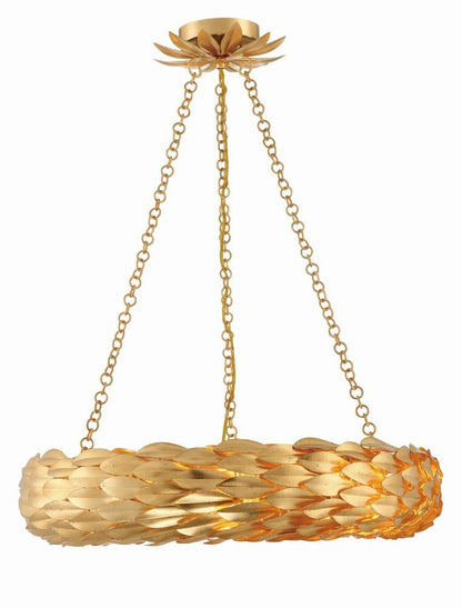Crystorama Broche 6 Light Chandelier Antique Gold