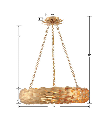 Crystorama Broche Chandelier - Antique Gold 5"H