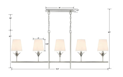 Crystorama Broche Chandelier - Antique Silver 21"H