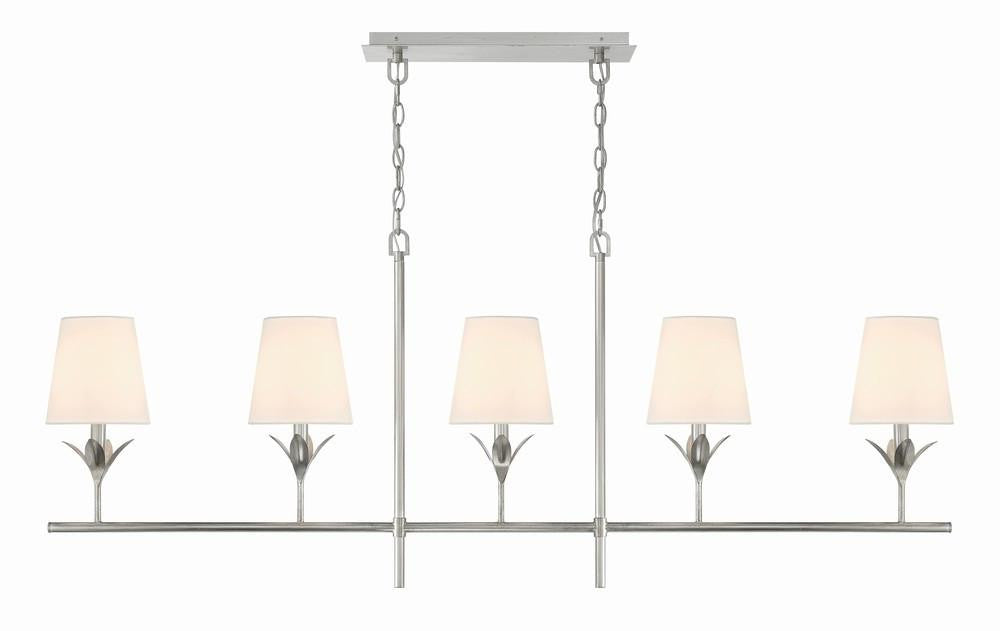 Crystorama Broche Chandelier - Antique Silver 21"H