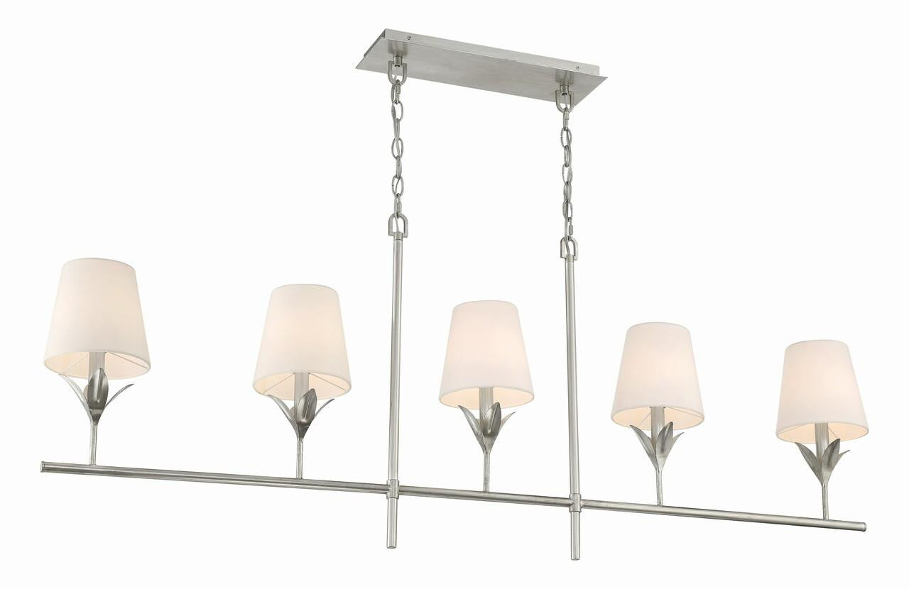 Crystorama Broche Chandelier - Antique Silver 21"H