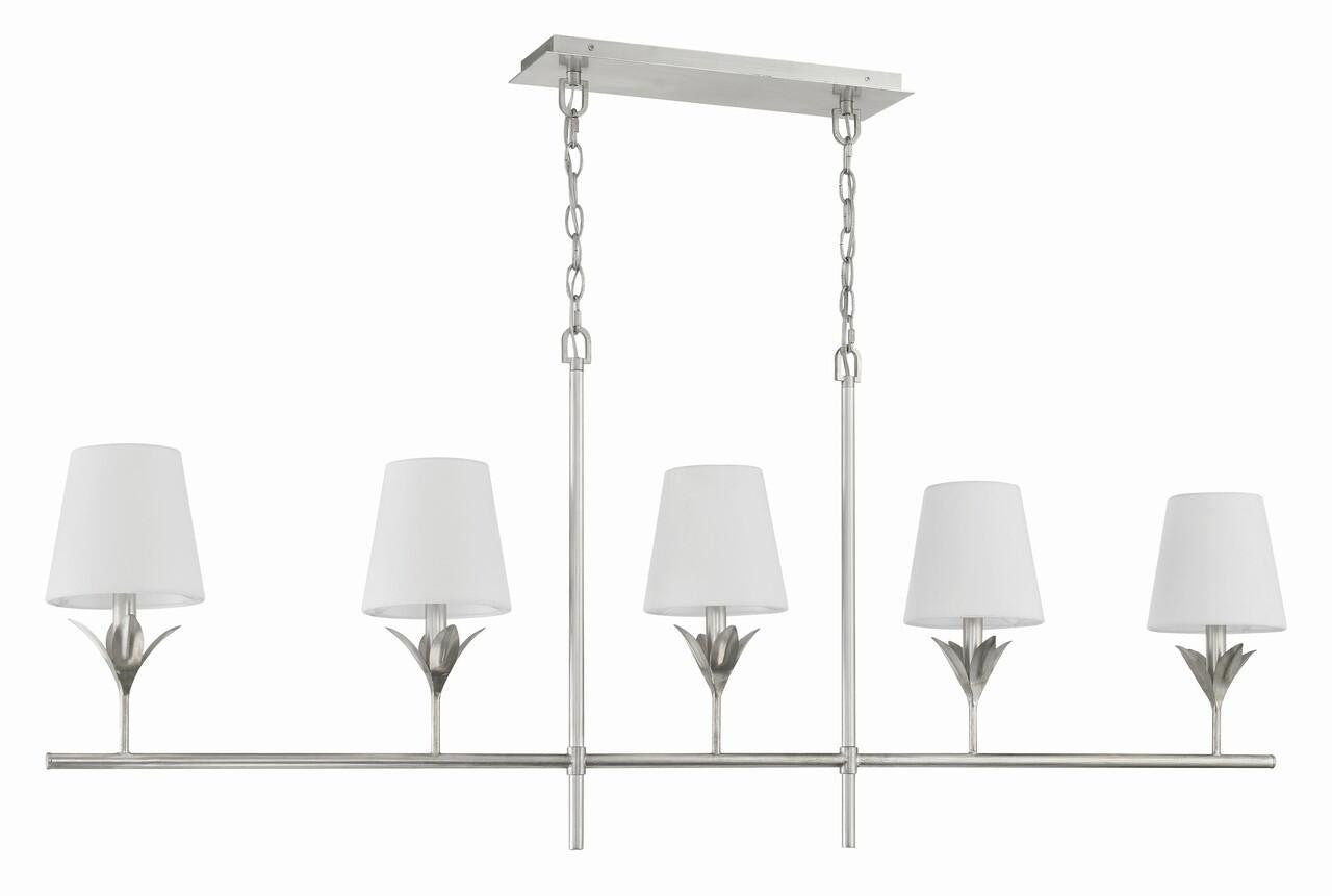 Crystorama Broche Chandelier - Antique Silver 21"H