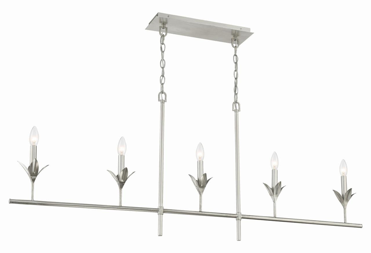 Crystorama Broche Chandelier - Antique Silver 21"H