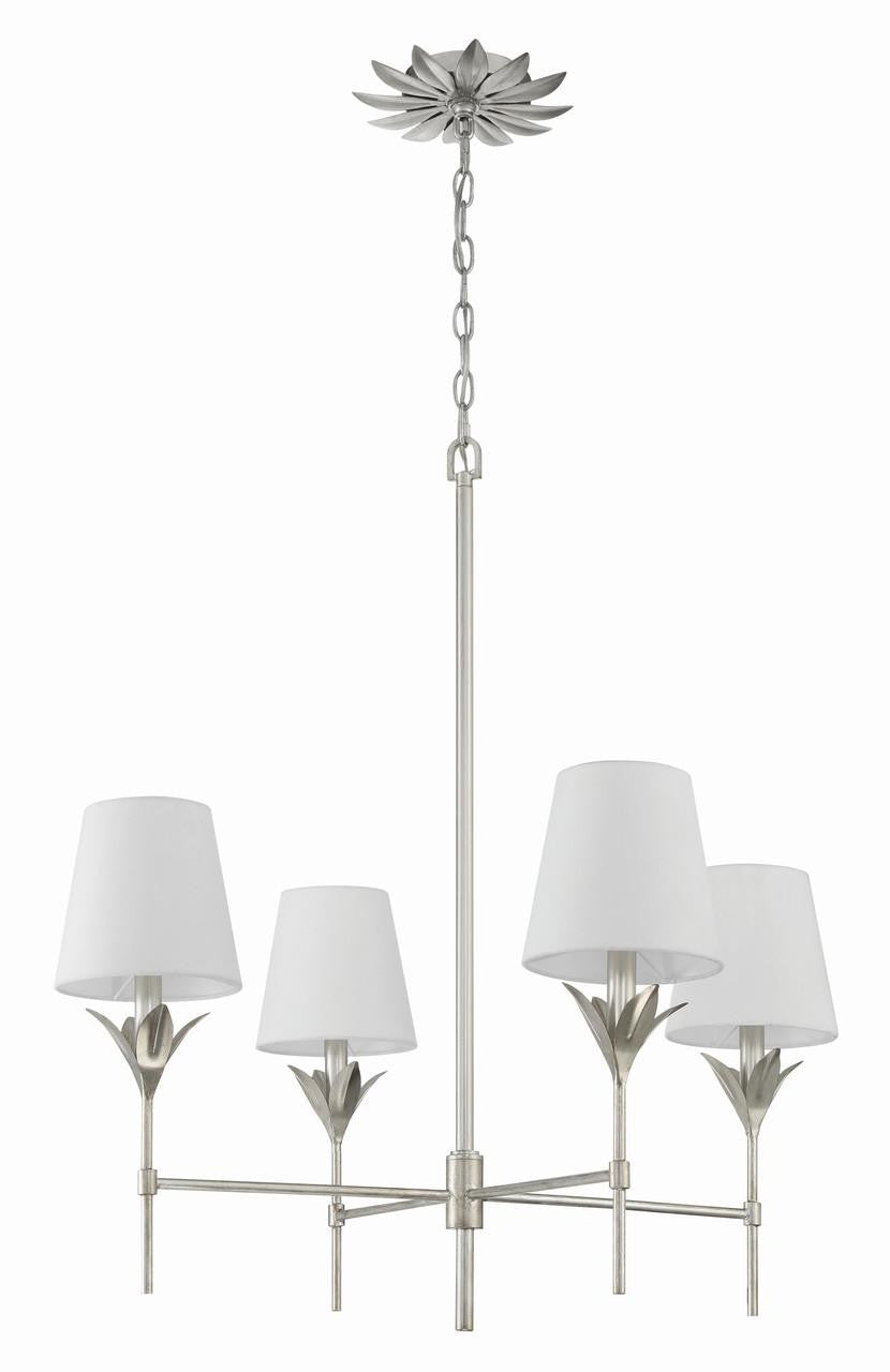 Crystorama Broche Chandelier - Antique Silver 28"H