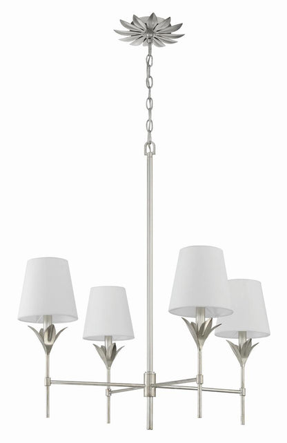 Crystorama Broche Chandelier - Antique Silver 28"H