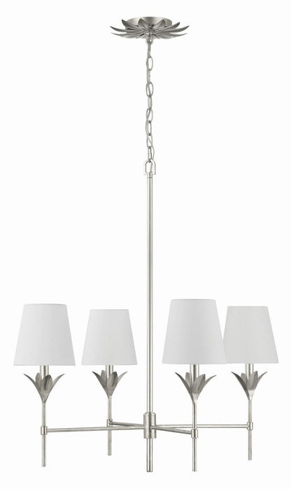 Crystorama Broche Chandelier - Antique Silver 28"H