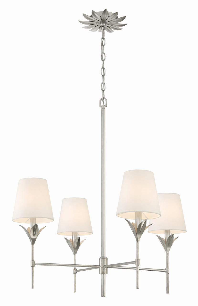 Crystorama Broche Chandelier - Antique Silver 28"H