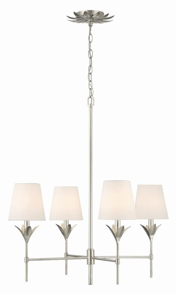 Crystorama Broche Chandelier - Antique Silver 28"H