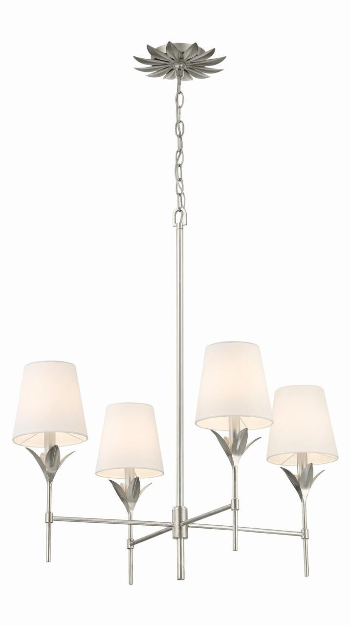 Crystorama Broche Chandelier - Antique Silver 28"H