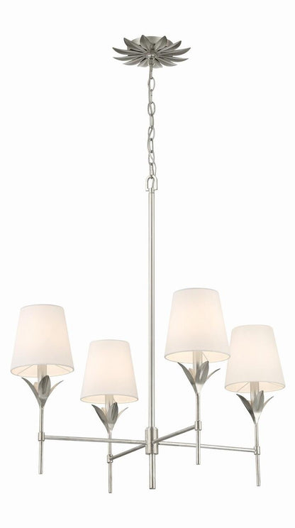 Crystorama Broche Chandelier - Antique Silver 28"H