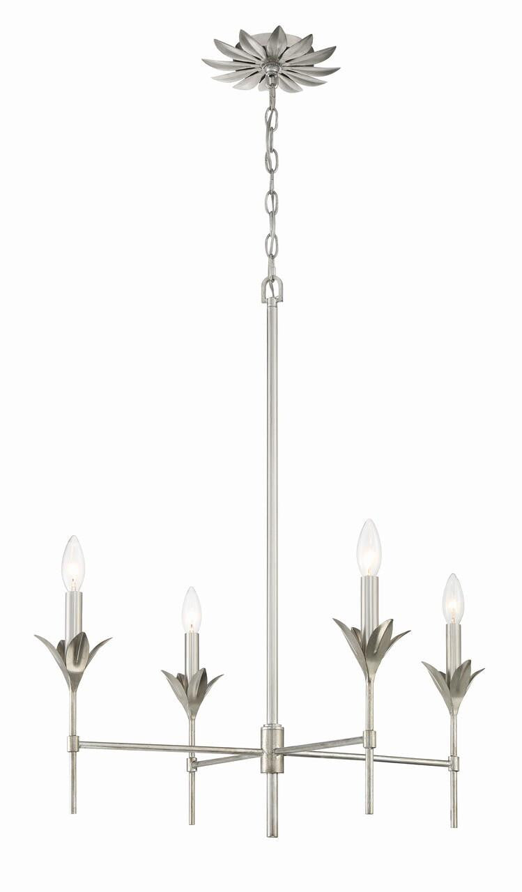 Crystorama Broche Chandelier - Antique Silver 28"H