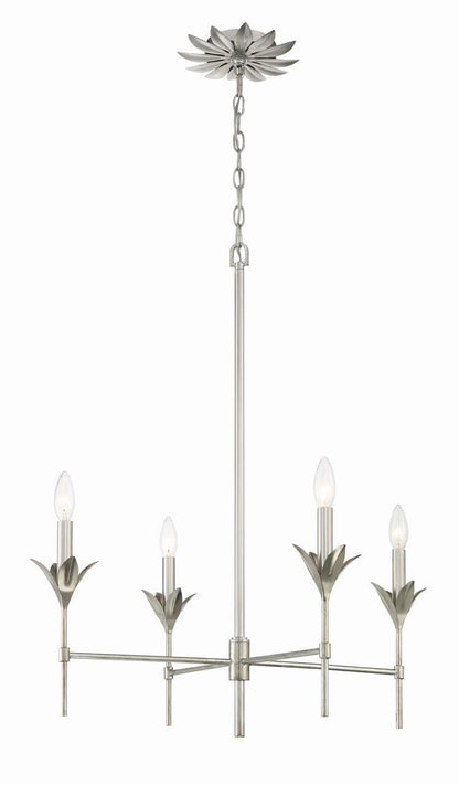 Crystorama Broche Chandelier - Antique Silver 28"H